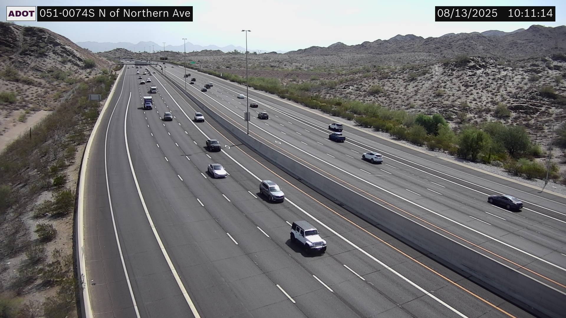 Traffic Cam SR-51 SB 7.41 @N of Northern -  Southbound