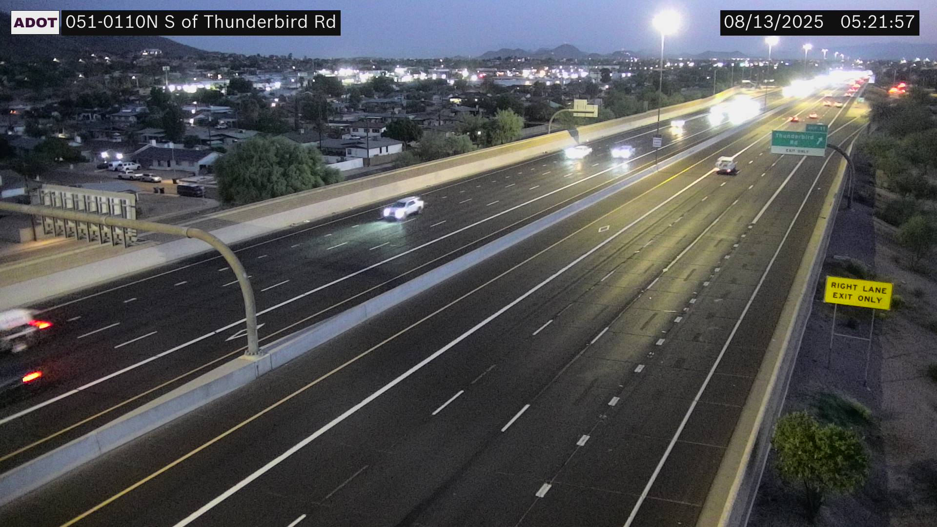 Traffic Cam SR-51 NB 11.06 @S of Thunderbird -  Northbound