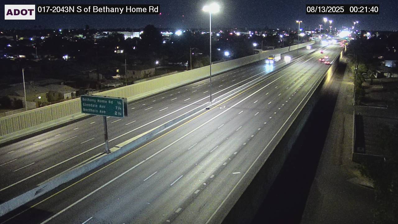 Traffic Cam I-17 NB 204.36 @S of Bethany Home