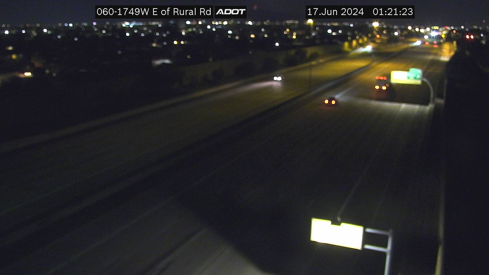 Traffic Cam US-60 WB 174.94 @E of Rural -  Westbound