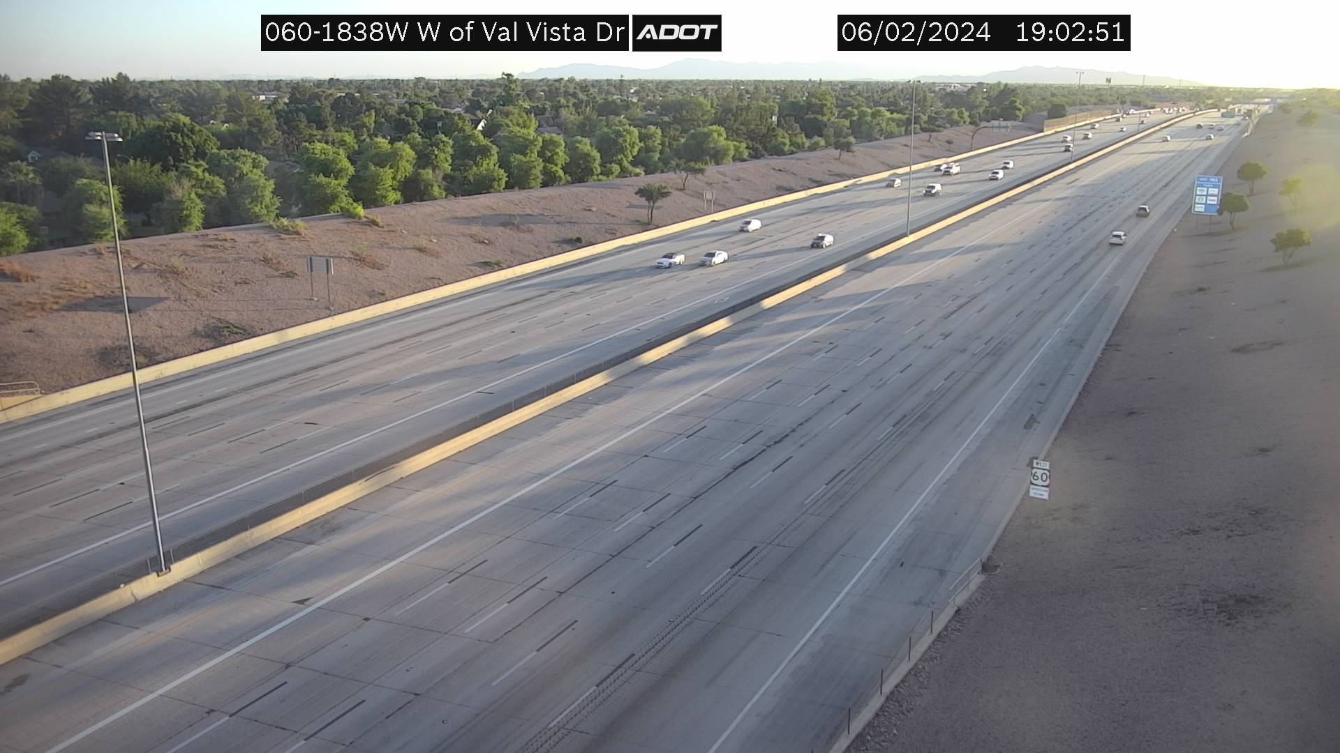 Traffic Cam US-60 WB 183.88 @W of Val Vista