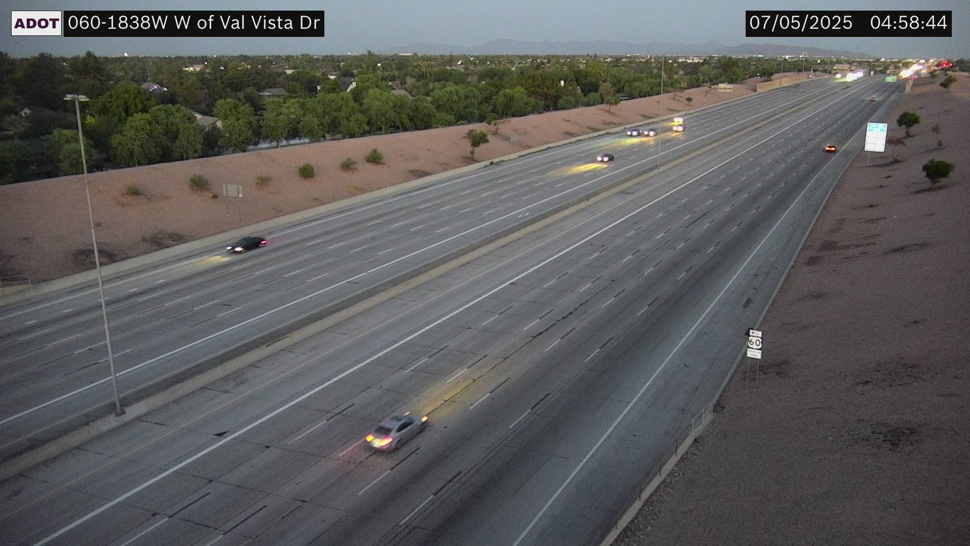 Traffic Cam US-60 WB 183.88 @W of Val Vista