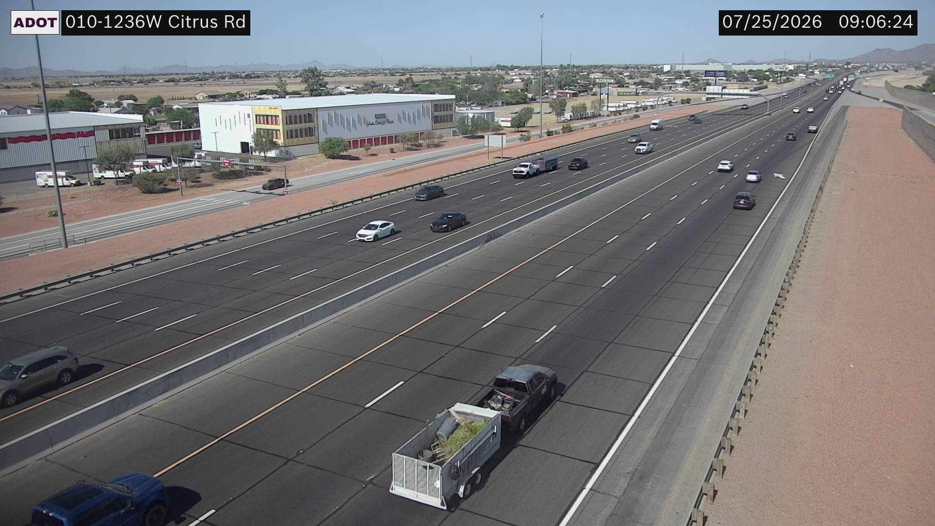 Live AZ511 Verkehrskamera: I-10 EB 160.10 @W of Chandler Blvd